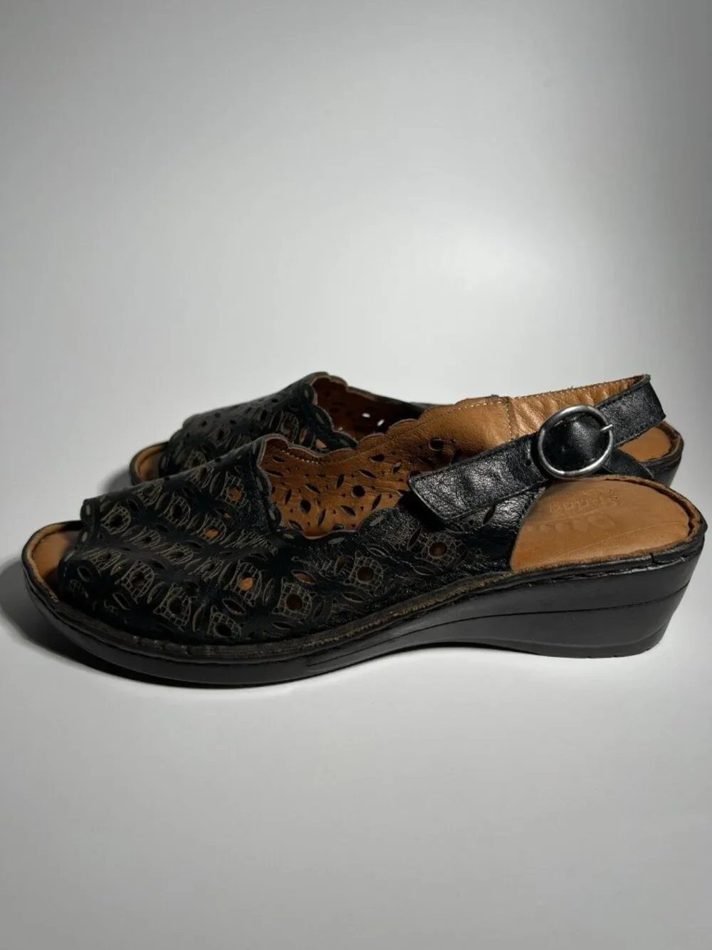 Spring Step Belizana Leather Wedge Sandals Women’s EU 39 Comfort Shoes
